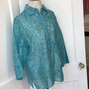 Alfred Dunner button down long sleeve shirt